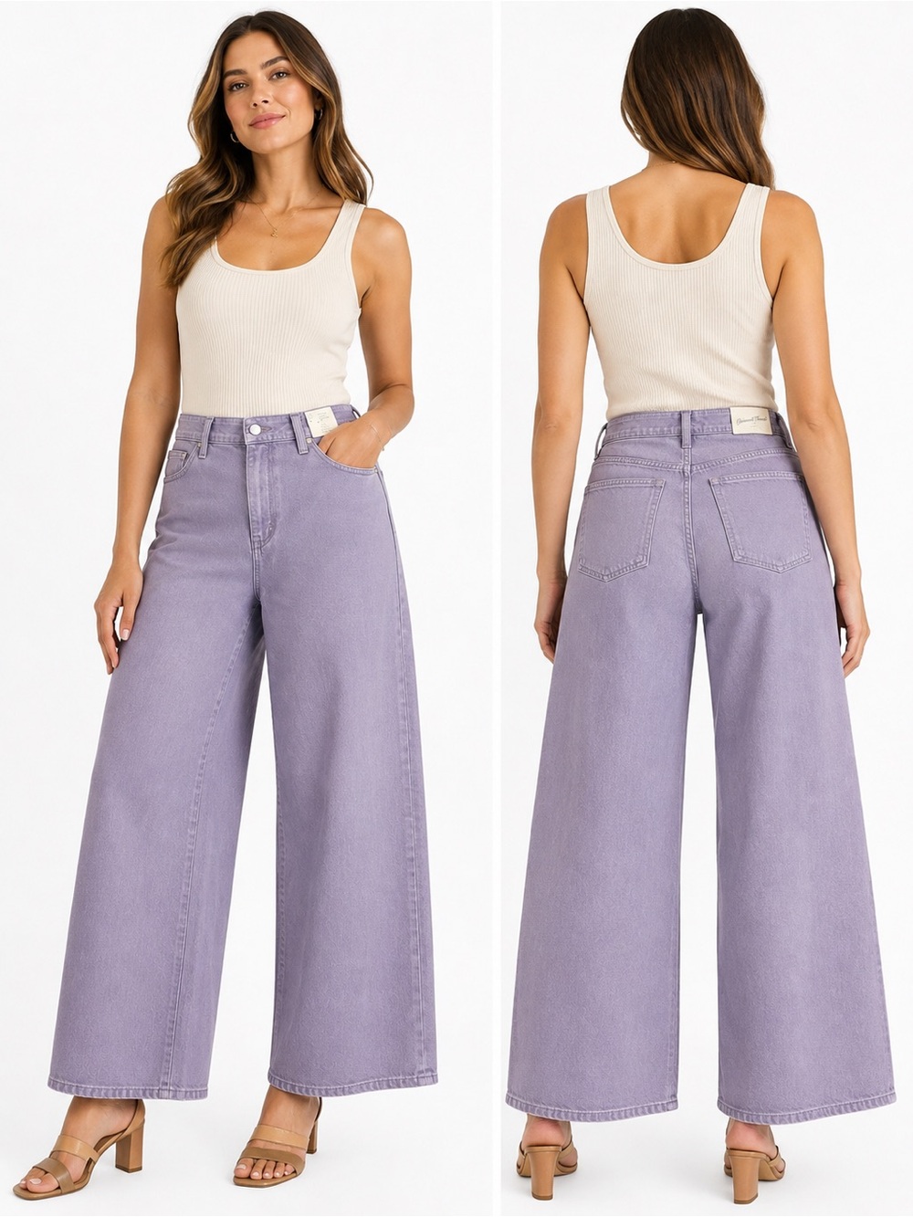 Universal Thread High Rise Sailor Wide Leg Jeans Lilac Purple Size 17 NWT